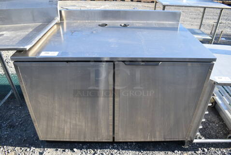 Duke Stainless Steel Commercial 2 Door Counter w/ Back Splash. 48x30x40