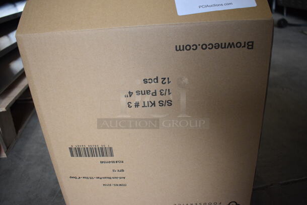 12 BRAND NEW IN BOX! Browne Stainless Steel 1/3 Size Drop In Bins. 1/3x6. 12 Times Your Bid!  - Image 3 of 3