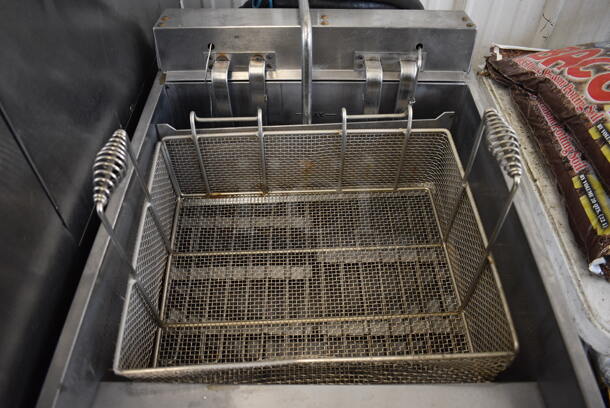Hobart Stainless Steel Commercial Deep Fat Fryer w/ Metal Fry Basket on Commercial Casters. 208-240 Volts, 3 Phase. 21x37x48 - Image 3 of 6