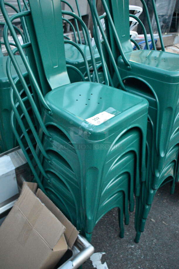 21 BRAND NEW SCRATCH AND DENT! Green Metal Tolix Style Chairs. 12 Times Your Bid!  - Image 4 of 7