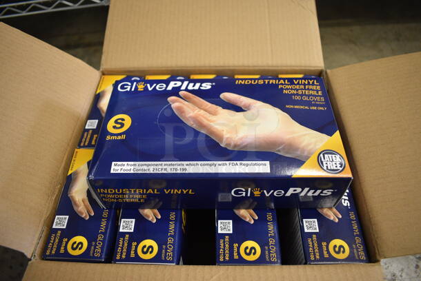 20 BRAND NEW BOXES of Give Plus Industrial Vinyl Powder Free Non Sterile Small Gloves. 20 Times Your Bid! - Image 3 of 4