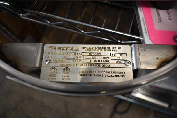 BRAND NEW SCRATCH AND DENT! 2022 Astra STS1300 Stainless Steel Commercial Countertop Milk Steamer Frother. 110 Volts, 1 Phase.  - Image 8 of 8