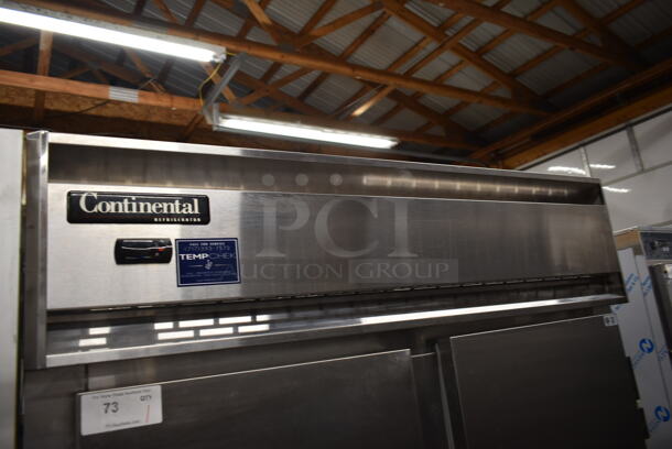 2018 Continental 2R Stainless Steel Commercial 2 Door Reach In Cooler. 115 Volts, 1 Phase. Tested and Working! - Image 2 of 6