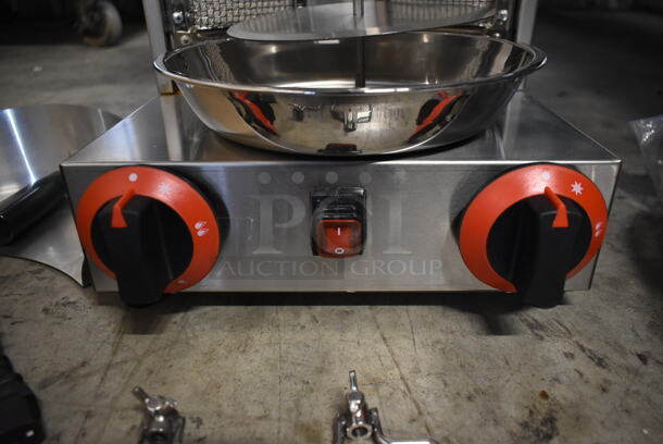 BRAND NEW SCRATCH AND DENT! 2022 GB-25A Stainless Steel Commercial Countertop Propane Gas Powered Gyro Shawarma Machine.  - Image 11 of 11