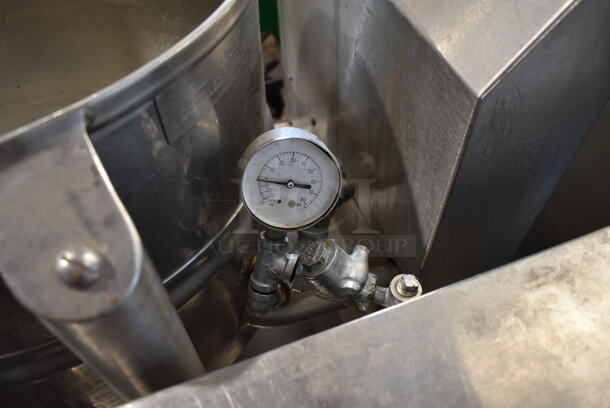 Groen Stainless Steel Commercial Natural Gas Powered Floor Style Manual Tilting Steam Kettle. - Image 7 of 10