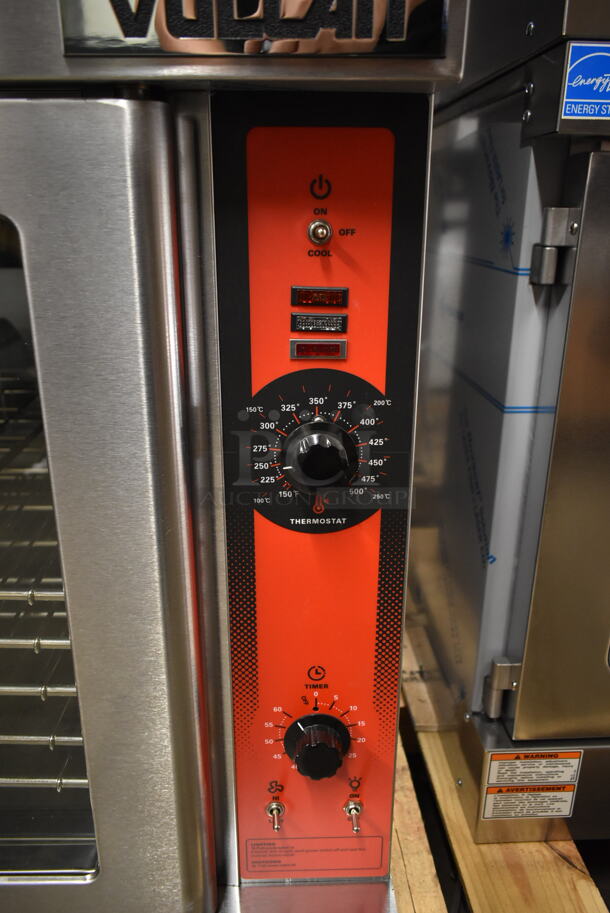 2 BRAND NEW SCRATCH AND DENT! Vulcan VC4GD-11D150K ENERGY STAR Stainless Steel Commercial Gas Powered Full Size Convection Oven w/ View Through Doors, Metal Oven Racks and Thermostatic Controls. 2 Times Your Bid! Tested and Working! - Image 7 of 12