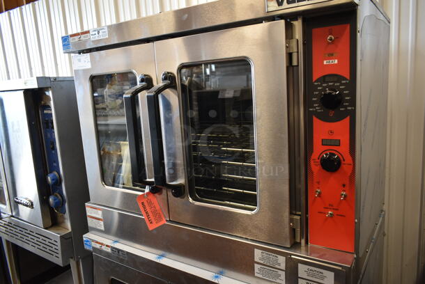 2 BRAND NEW SCRATCH AND DENT! Vulcan VC5ED ENERGY STAR Stainless Steel Commercial Electric Powered Full Size Convection Oven w/ View Through Doors, Metal Oven Racks and Thermostatic Controls on Commercial Casters. 240 Volts, 3/1 Phase. 2 Times Your Bid! Tested and Working! - Image 2 of 10