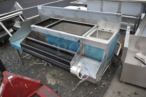 BRAND NEW SCRATCH AND DENT! Stainless Steel Commercial Ice Bin w/ Sink Bay, Shelf and Double Speed Well. - Image 2 of 7