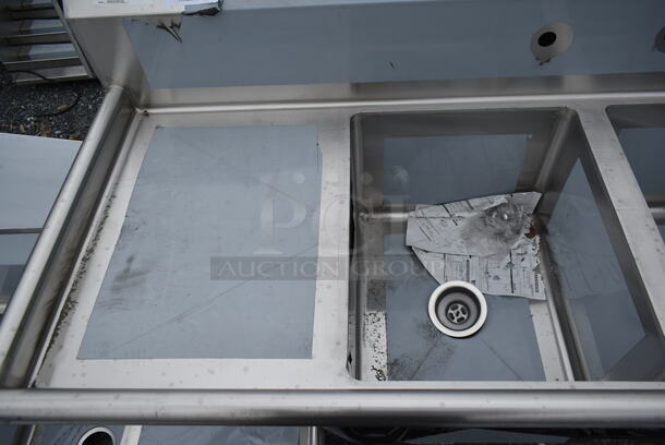 BRAND NEW SCRATCH AND DENT! Regency 600S2162018L Stainless Steel Commercial 2 Bay Sink w/ Left Side Drain Board. - Image 4 of 6