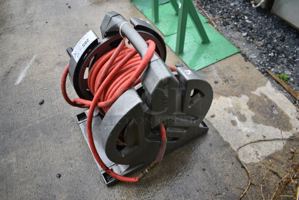 Gray Poly Hose Reel w/ Red Hose - Image 4 of 6