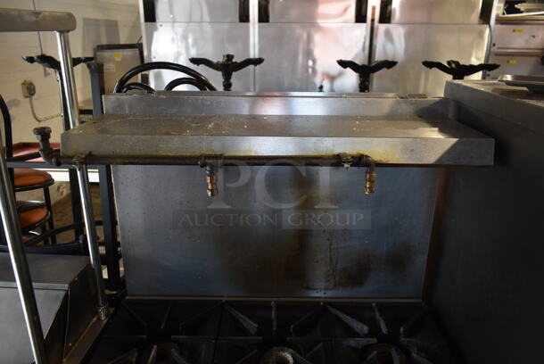 Vulcan Stainless Steel Commercial Natural Gas Powered 6 Burner Range w/ Oven, Over Shelf and Back Splash on Commercial Casters.  - Image 3 of 6
