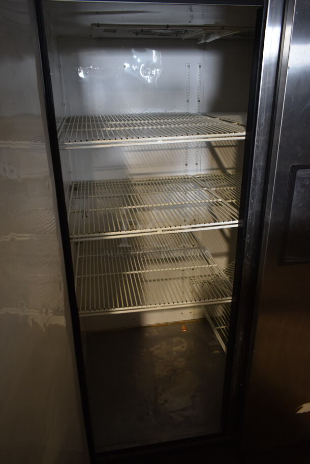 2012 True TG2R-2S ENERGY STAR Stainless Steel Commercial 2 Door Reach In Cooler w/ Poly Coated Racks on Commercial Casters. 115 Volts, 1 Phase. Tested and Working! - Image 5 of 7
