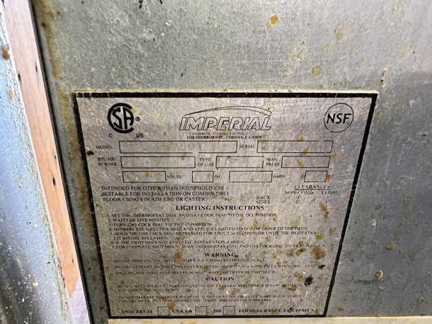 Imperial IFSCB250T Stainless Steel Commercial Natural Gas Powered 2 Bay Deep Fat Fryer w/ Left Side Dumping Station and 4 Metal Fry Baskets on Commercial Casters. 280,000 BTU. 46.5x33.5x51.5 - Image 12 of 12