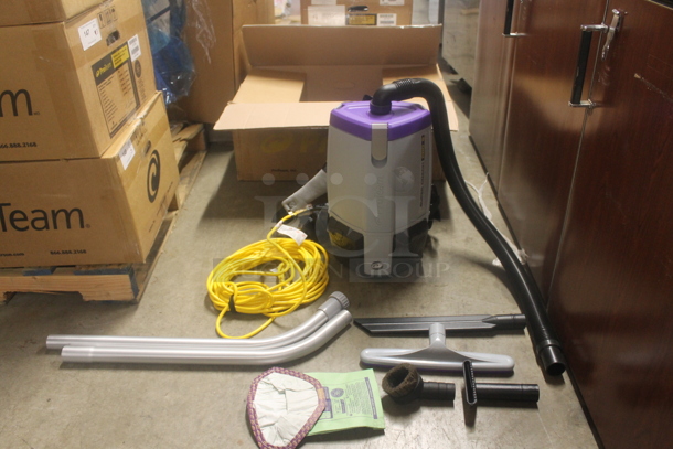 3 BRAND NEW WITH BOX! Pro Team 101829 Super Coach Pro 6 Backpack Vacuum With Attachments. 120V. 3 Times Your Bid!  - Image 1 of 7