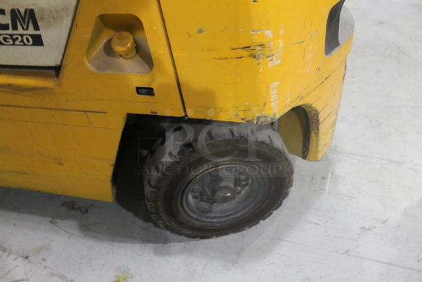 TCM FG20 Metal Commercial Propane Gas Powered Riding Forklift. Hours Read 1,550. BUYER MUST REMOVE: This Item CANNOT Be Transported; Must Pick Up By Appointment Only Approximately 1 Week After Auction Ends; Forklift Will Be Used During Pick Up Day. - Image 6 of 12