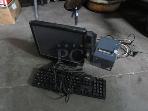 One SAMS4S POS  #SPT-4500, 1 Epson Thermal Printer #TM-T20, And 1 Dell Keyboard With Mouse. 
