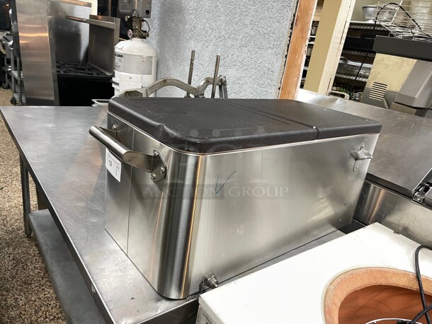 New! Choice 65 Qt. Stainless Steel Commercial Beverage Cooler Cart NSF  - Image 3 of 8