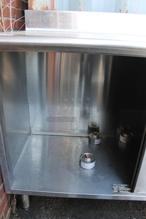 Stainless Steel Commercial Table w/ Back Splash and 2 Doors. - Image 4 of 5