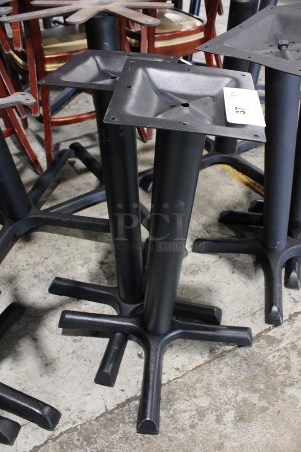 2 Black Metal Table Bases. 21x21x28. 2 Times Your Bid! - Image 2 of 4