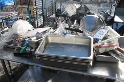 ALL ONE MONEY! Lot of Various Items Including Stainless Steel Drop In Bins and Utensils!