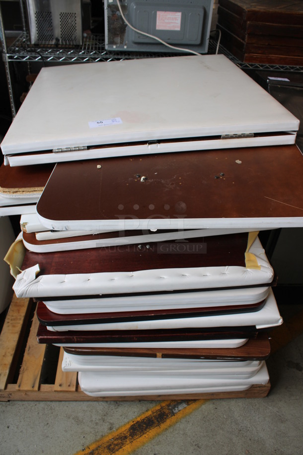 PALLET LOT of 34 Various Round Tabletops. Includes 48x30x1.5. 34 Times Your Bid!