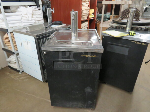 One True 1 Door Kegorator With 1 Tower 1 Tap On Casters. Model# TDD-1. 115 Volt. 23.5X30X52