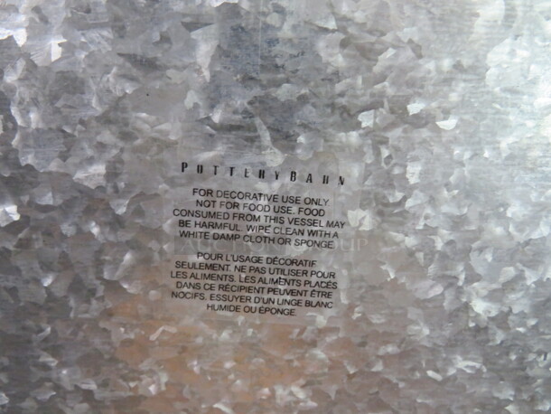One Pottery Barn Galvanized Serving Tray. 20.5X14.5X2.5 - Image 2 of 2
