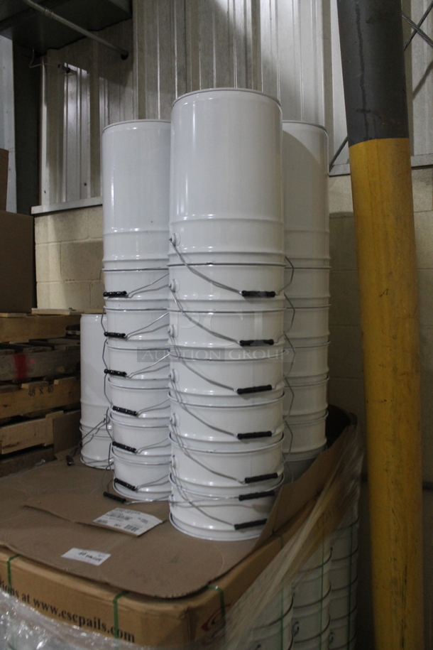 ALL ONE MONEY! PALLET LOT of Metal White Buckets. BUYER MUST REMOVE. - Image 2 of 3