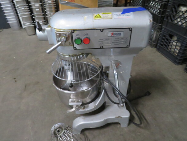 One Omcan 10 Quart Planetary Mixer With Guard Bowl, Hook And Whip. 110 Volt. Model# VFM-10B - Image 4 of 6