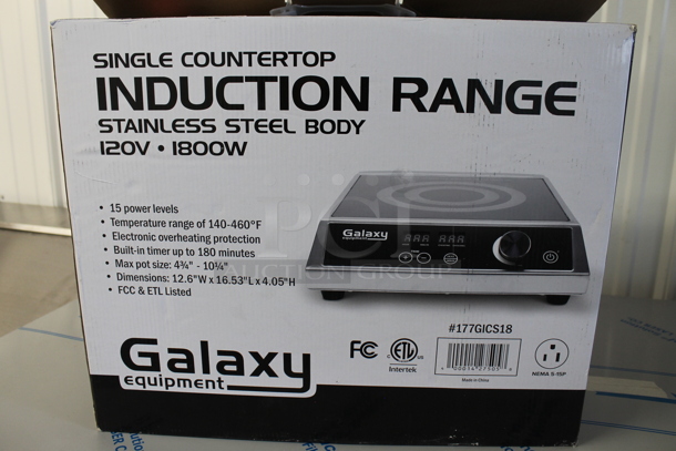 BRAND NEW SCRATCH AND DENT! Galaxy DIC3501 Stainless Steel Commercial Countertop Single Burner Induction Range. 120 Volts, 1 Phase. Tested and Working! - Image 4 of 4