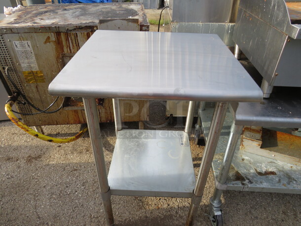 One Stainless Steel Table With SS Under Shelf. 24X24X37 - Image 1 of 1