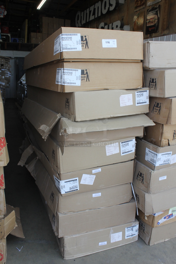 9 BRAND NEW Cambro CPHU214275V4480 Camshelving® Premium High Density Mobile Shelving Unit with 4 Solid Shelves. Stock Picture Used For Gallery Picture. 9 Times Your Bid! - Image 2 of 7
