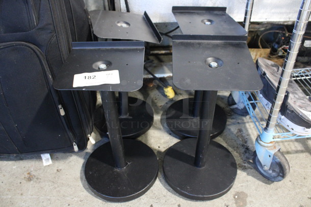 4 Black Metal Stands. 9.5x9.5x17. 4 Times Your Bid! 