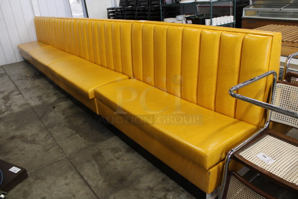 4 Yellow Double Sided Booth Seats. 61x50x42.5. 4 Times Your Bid!