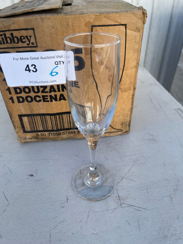 Brand New! Libbey 3795 6 oz Embassy Flute Glass - Safedge Rim & Foot Guarantee NSF - Image 1 of 5