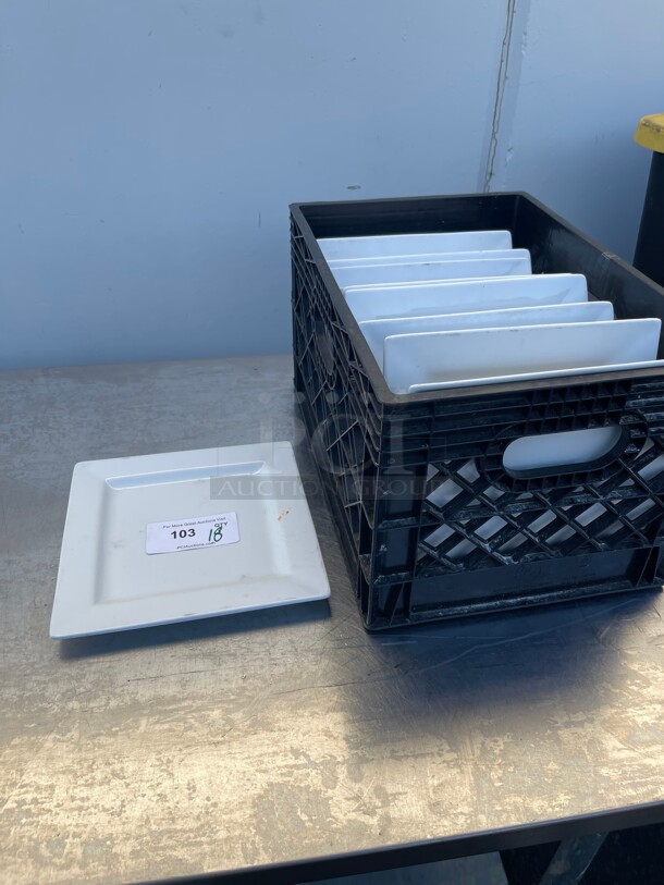 ITI China 10 1/2 inch Square Plate | Rolled Edge, Bright White Elite Collection NSF - Image 1 of 7