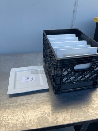 ITI China 10 1/2 inch Square Plate | Rolled Edge, Bright White Elite Collection NSF