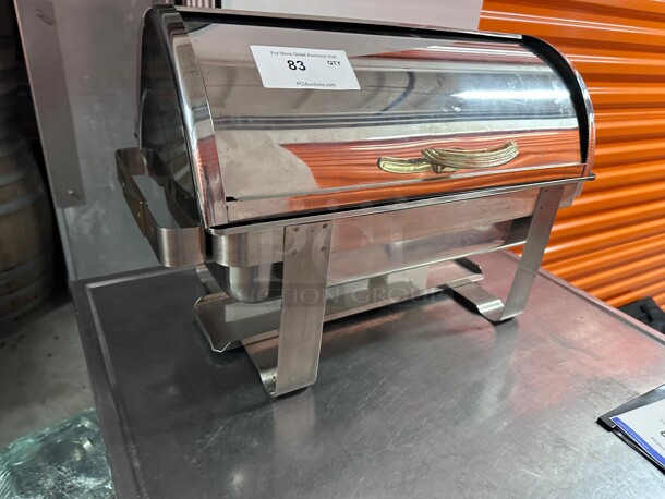 New! Tablecraft  Stainless Steel Commercial Heavy Duty 7 qt. Buffet Chafer Dish w/ Roll Top NSF  - Image 5 of 8