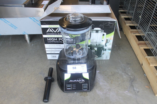 BRAND NEW IN BOX! AvaMix 928BX1000T Metal Commercial Countertop 3 1/2 hp Blender with Toggle Control and 48 oz. Container. 120 Volts, 1 Phase. Tested and Working! - Image 1 of 6