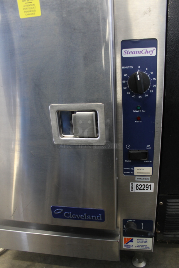 Cleveland 22CGT6 SteamChef Stainless Steel Commercial Countertop Natural Gas Powered Single Deck Steam Cabinet.  - Image 3 of 6