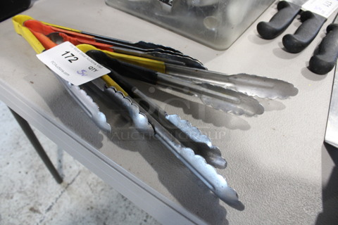 5 Various Metal Tongs. Includes 10", 12". 5 Times Your Bid!