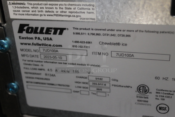 BRAND NEW SCRATCH AND DENT! 2023 Follett 7UD100A Stainless Steel Commercial Countertop Chewblet Undercounter Ice Maker and Dispenser. 115 Volts, 1 Phase. - Image 6 of 6