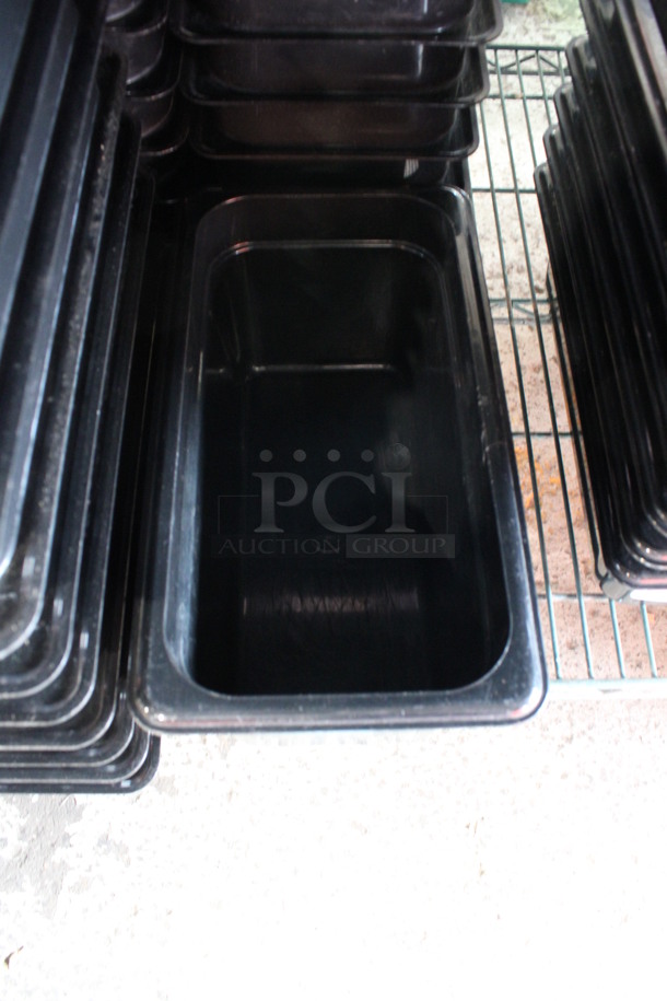 ALL ONE MONEY! Lot of 12 Cambro Black Poly 1/3 Size Drop In Bins! 1/3x6 - Image 3 of 5