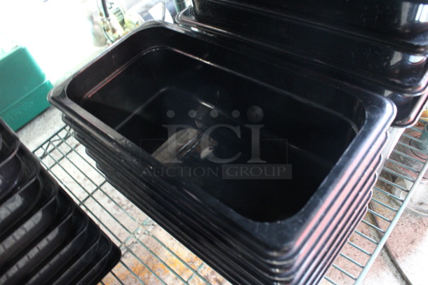 ALL ONE MONEY! Lot of 6 Cambro Black Poly 1/3 Size Drop In Bins. 1/3x4 - Image 2 of 3