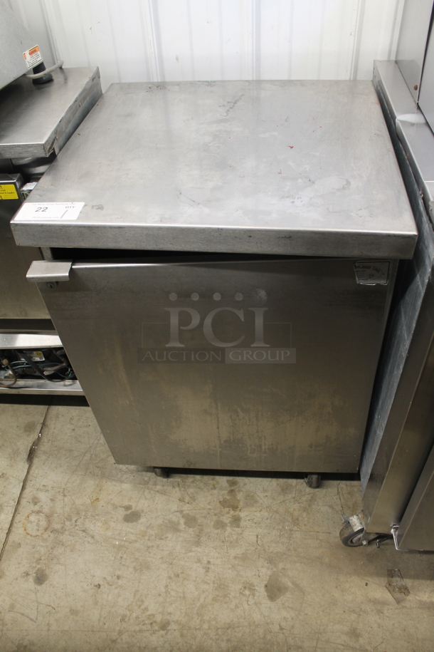 Stainless Steel Commercial Single Door Counter on Commercial Casters.