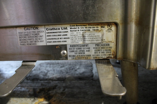 2018 Crathco Model CS-4E/2D/3D-16 Stainless Steel Commercial Countertop 4 Hopper Refrigerated Drink Machine. 120 Volts, 1 Phase. 21x18x28. Tested and Working! - Image 6 of 8