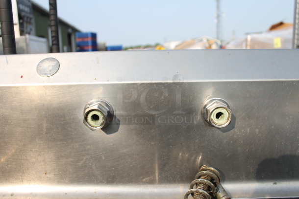 S&G Commercial Stainless Steel Flushmount 3 Bay Sink With Left Drain Board And Gooseneck Faucet on Galvanized Legs.  - Image 7 of 11