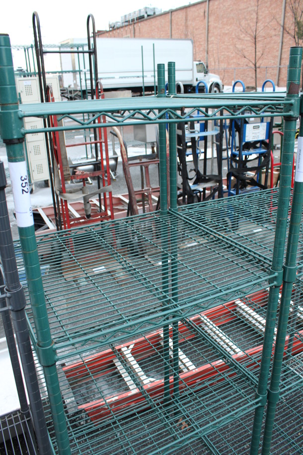 Green Finish 5 Tier Metro Style Shelving Unit. BUYER MUST DISMANTLE. PCI CANNOT DISMANTLE FOR SHIPPING. PLEASE CONSIDER FREIGHT CHARGES. 24x24x63 - Image 2 of 3