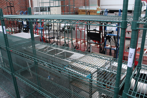Metro Green Finish 4 Tier Shelving Unit. BUYER MUST DISMANTLE. PCI CANNOT DISMANTLE FOR SHIPPING. PLEASE CONSIDER FREIGHT CHARGES. 60x18x63 - Image 2 of 3