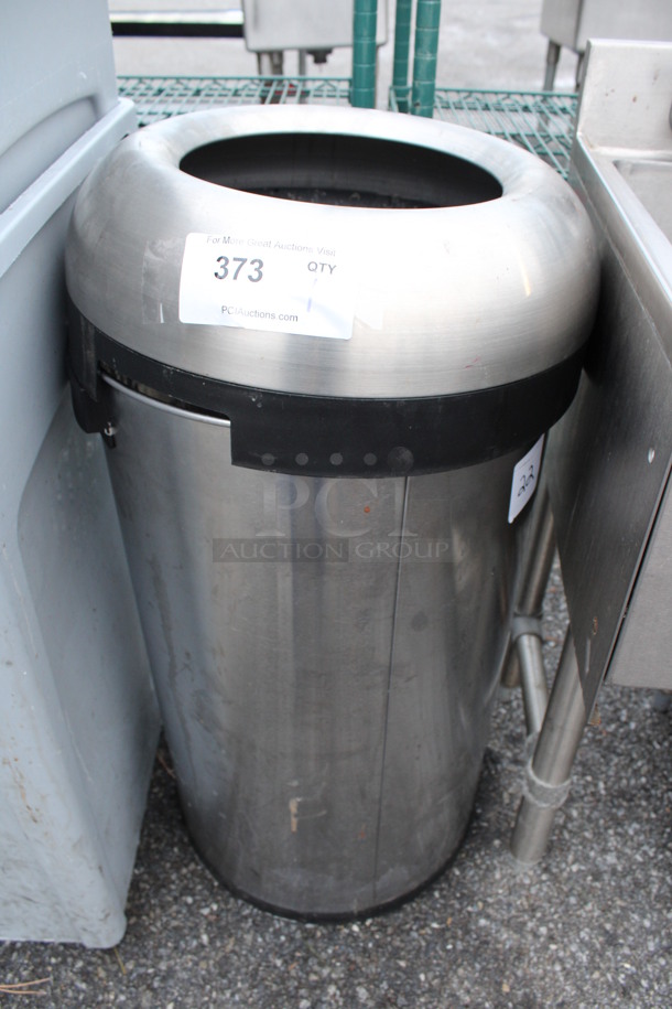 Chrome Finish Trash Can. 16x16x31 - Image 1 of 3